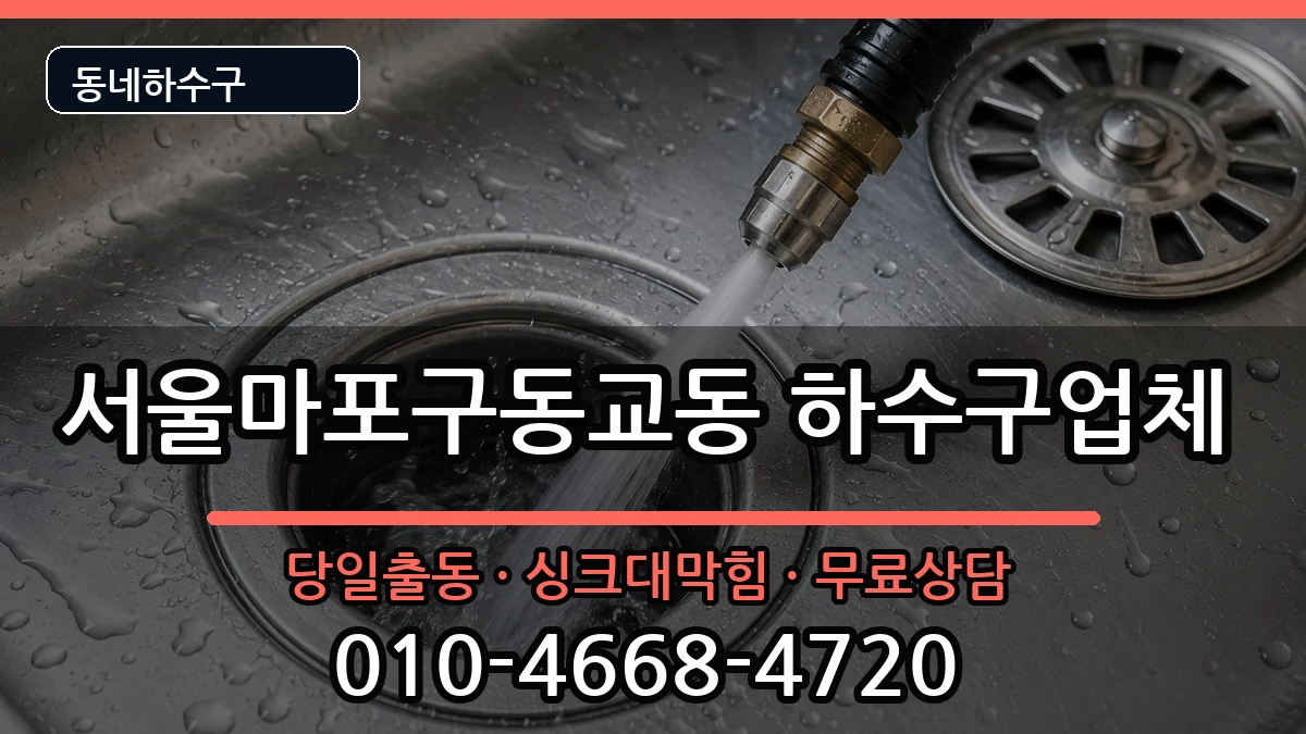 서울마포구동교동  하수구막힘 비용형
