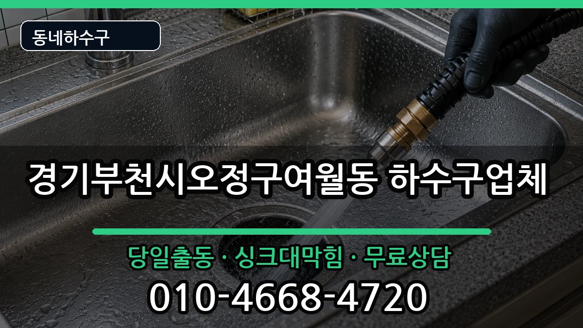 경기부천시오정구여월동 하수구막힘 증상 처리 안내 이미지 2