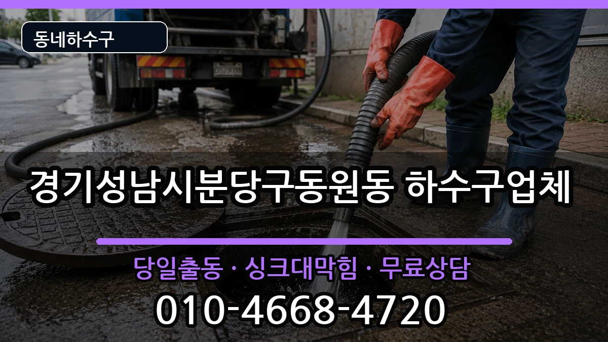 경기성남시분당구동원동 하수구막힘 증상 처리 안내 이미지 3