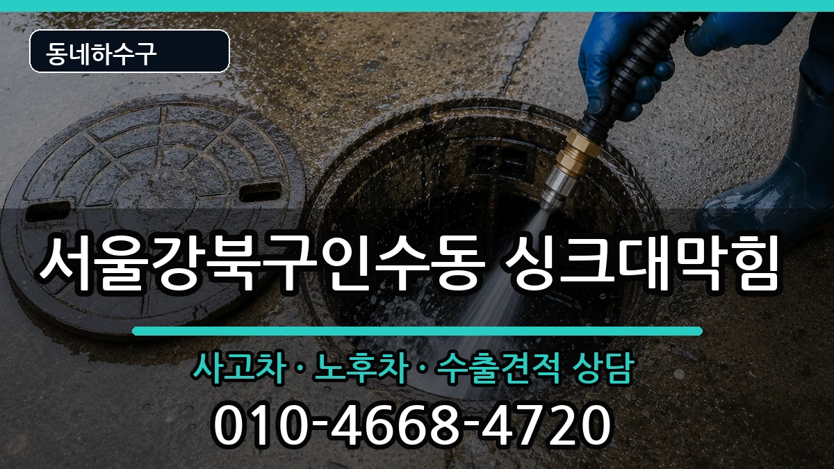 서울강북구인수동 싱크대막힘 증상 처리 안내 이미지 1