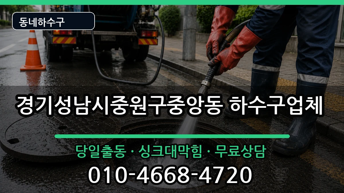 경기성남시중원구중앙동 하수구막힘 경기성남시중원구중앙동 하수구막힘 증상 처리 안내 이미지 2