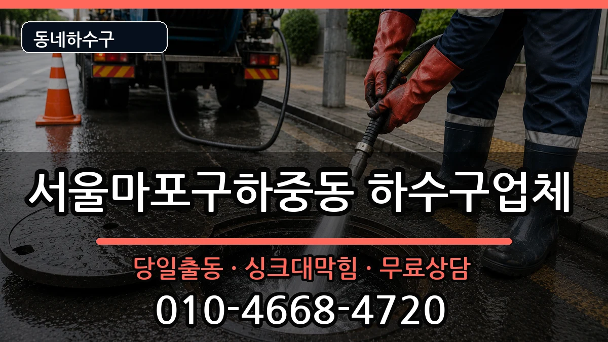 서울마포구하중동 하수구막힘 증상 처리 안내 이미지 3
