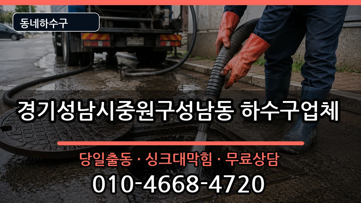 경기성남시중원구성남동 하수구막힘 경기성남시중원구성남동 하수구막힘 증상 처리 안내 이미지 1