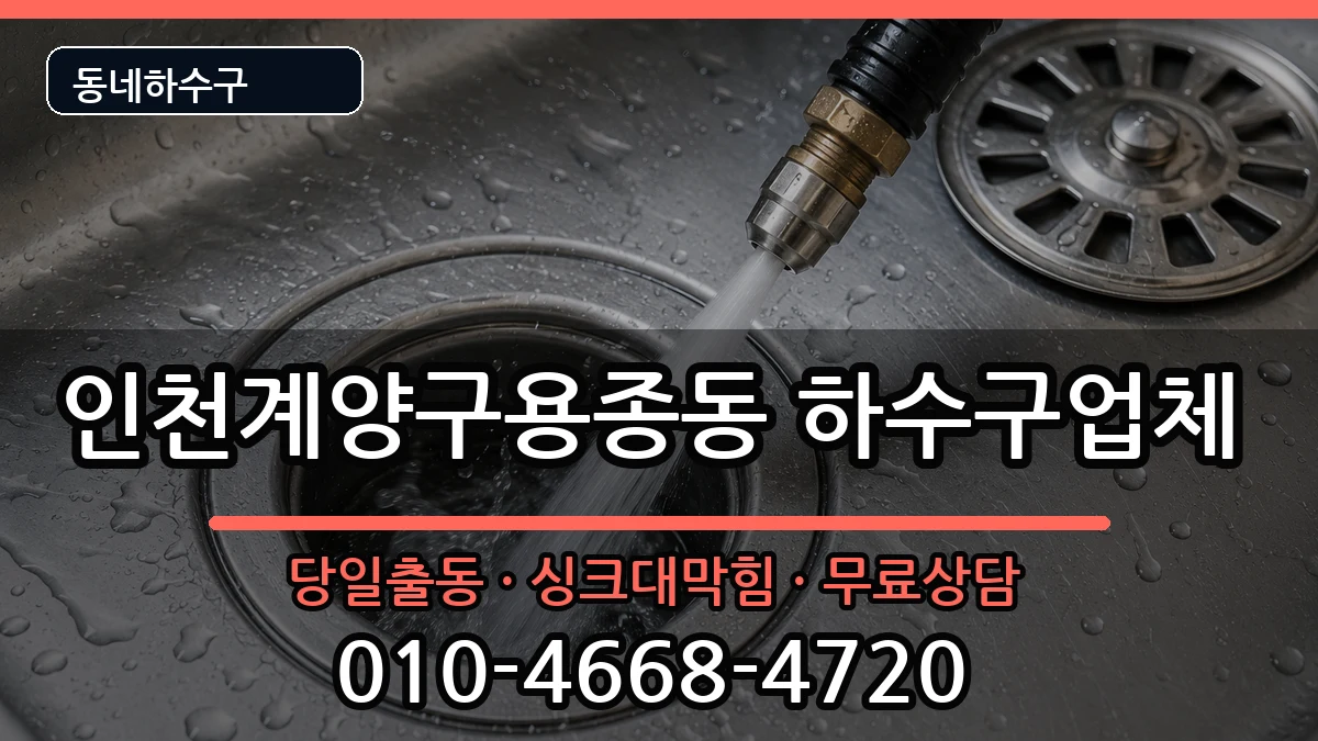 인천계양구용종동 하수구막힘 증상 처리 안내 이미지 3