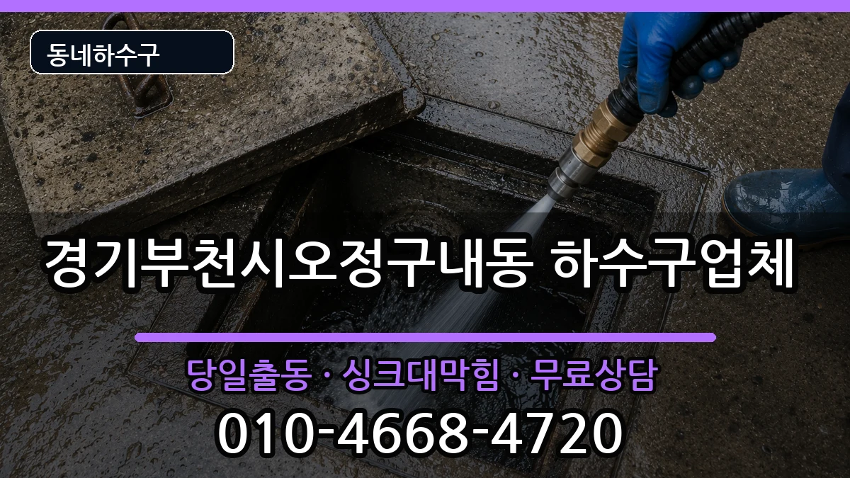 경기부천시오정구내동 하수구막힘 증상 처리 안내 이미지 3