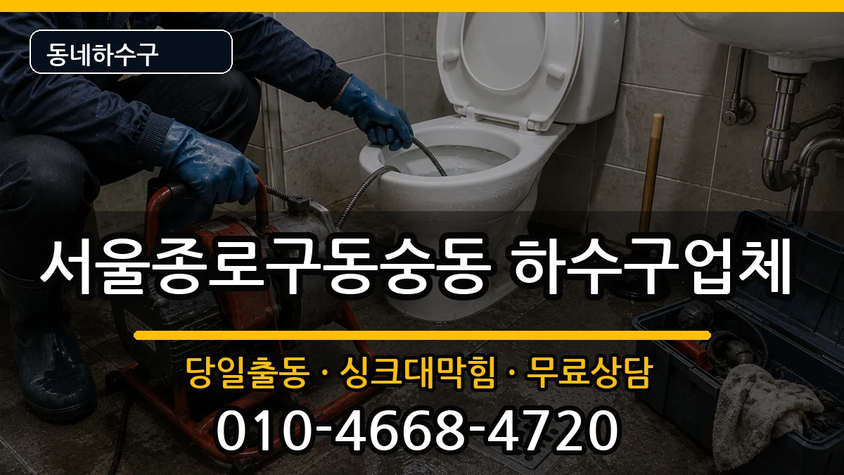 서울종로구동숭동 하수구막힘 증상 처리 안내 이미지 1