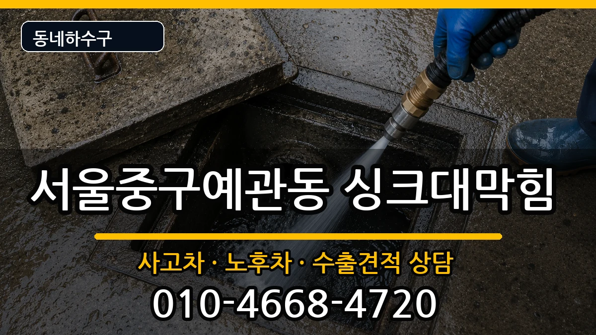 서울중구예관동 싱크대막힘 증상 처리 안내 이미지 1