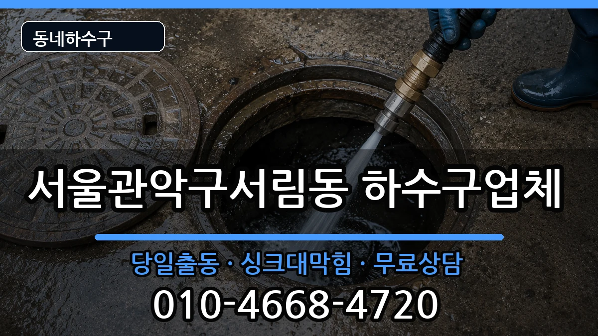 서울관악구서림동 하수구막힘 증상 처리 안내 이미지 3