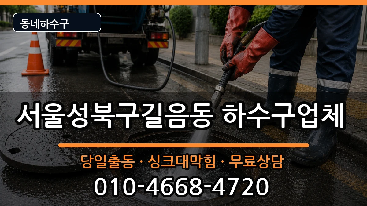 서울성북구길음동 하수구막힘 증상 처리 안내 이미지 1