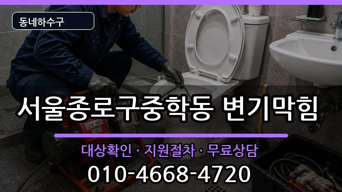 서울종로구중학동 변기막힘 증상 처리 안내 이미지 2