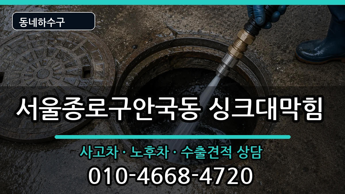 서울종로구안국동 싱크대막힘 증상 처리 안내 이미지 3