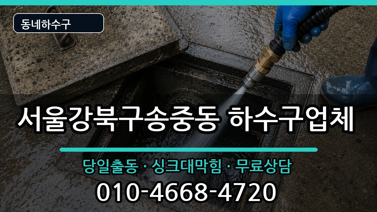 서울강북구송중동 하수구막힘 증상 처리 안내 이미지 2