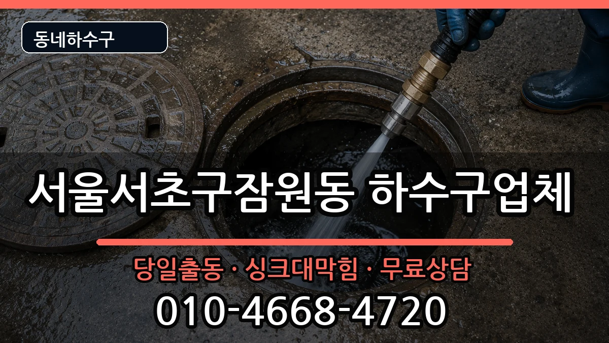 서울서초구잠원동 하수구막힘 증상 처리 안내 이미지 3