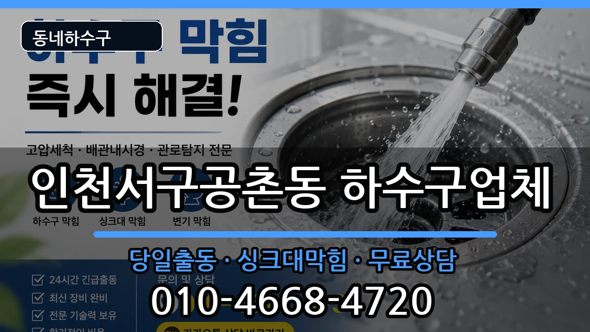 인천서구공촌동  하수구막힘 지역형