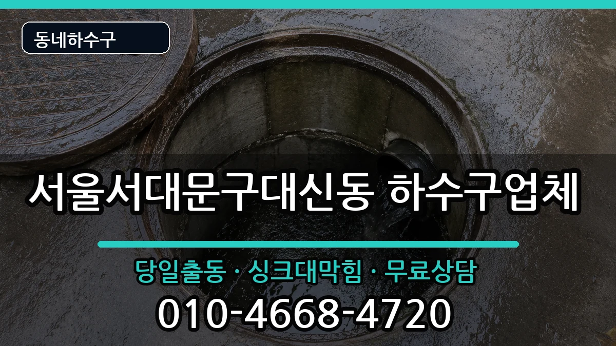 서울서대문구대신동 하수구막힘 증상 처리 안내 이미지 2