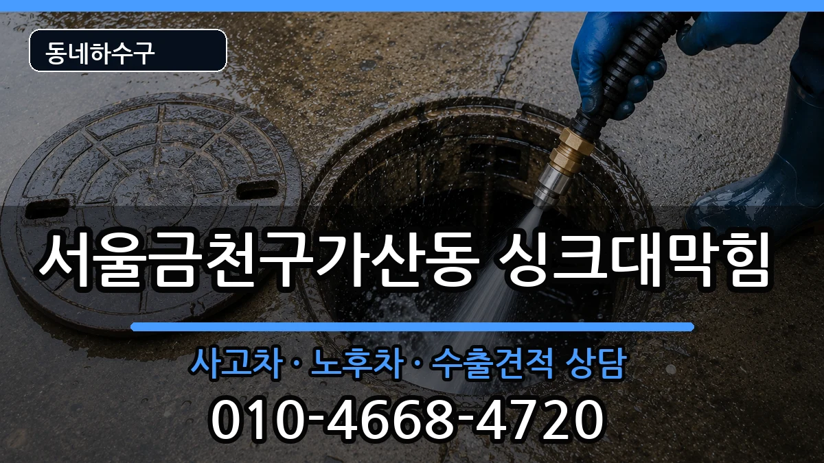 서울금천구가산동 싱크대막힘 증상 처리 안내 이미지 1