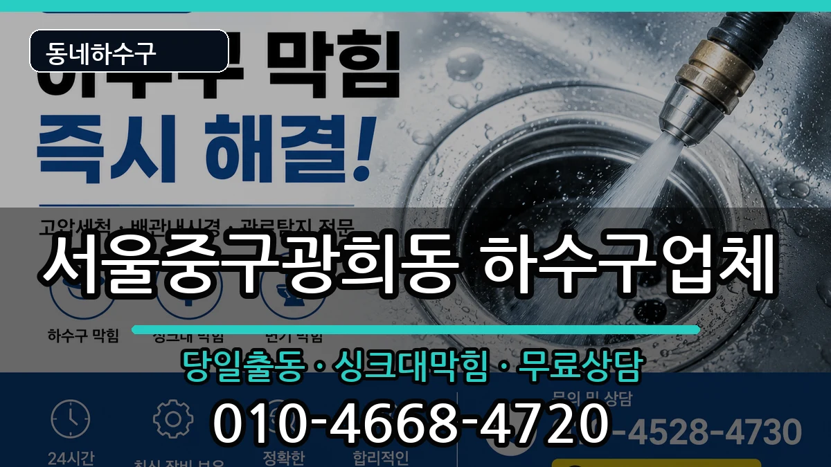 서울중구광희동 하수구막힘 증상 처리 안내 이미지 3