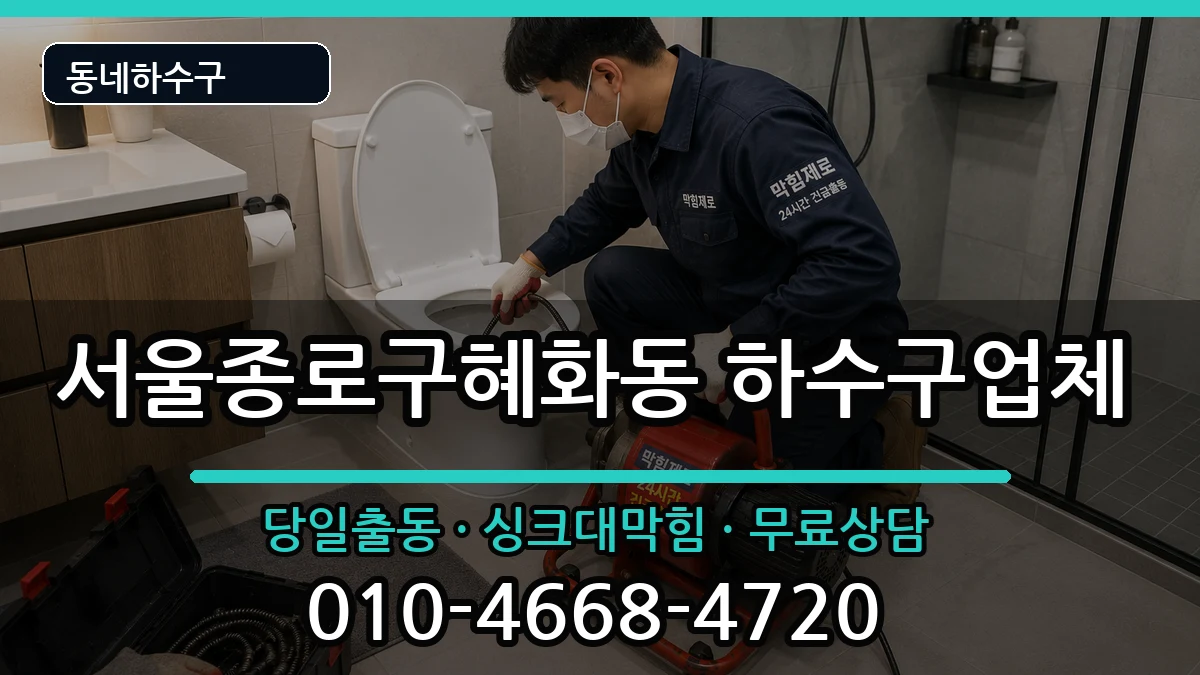 서울종로구혜화동 하수구막힘 증상 처리 안내 이미지 1