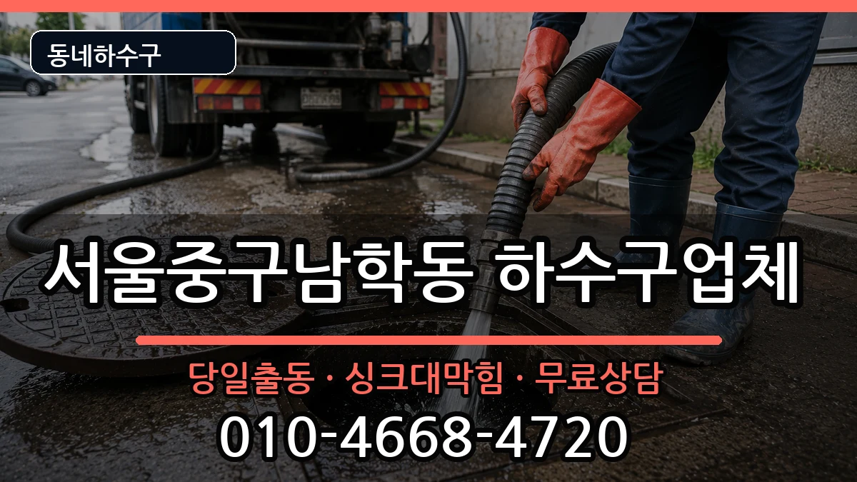 서울중구남학동 하수구막힘 증상 처리 안내 이미지 3