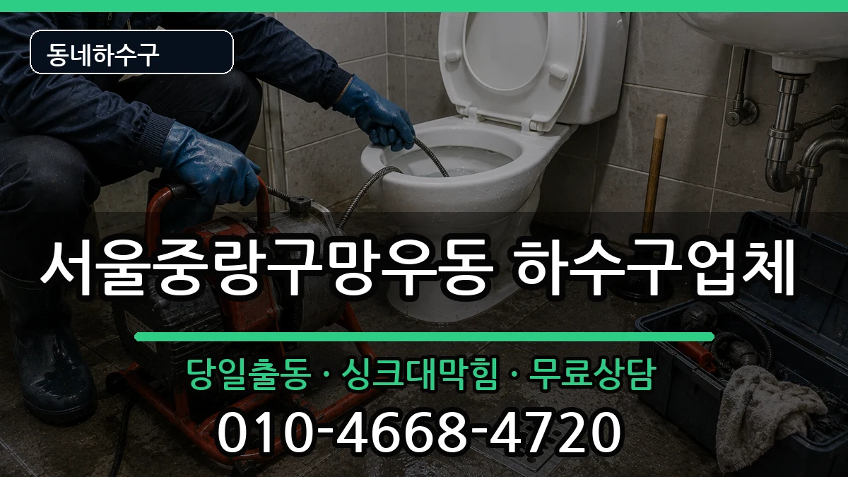 서울중랑구망우동 하수구막힘 서울중랑구망우동 하수구막힘 증상 처리 안내 이미지 1