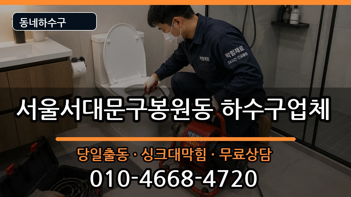 서울서대문구봉원동 하수구막힘 증상 처리 안내 이미지 2