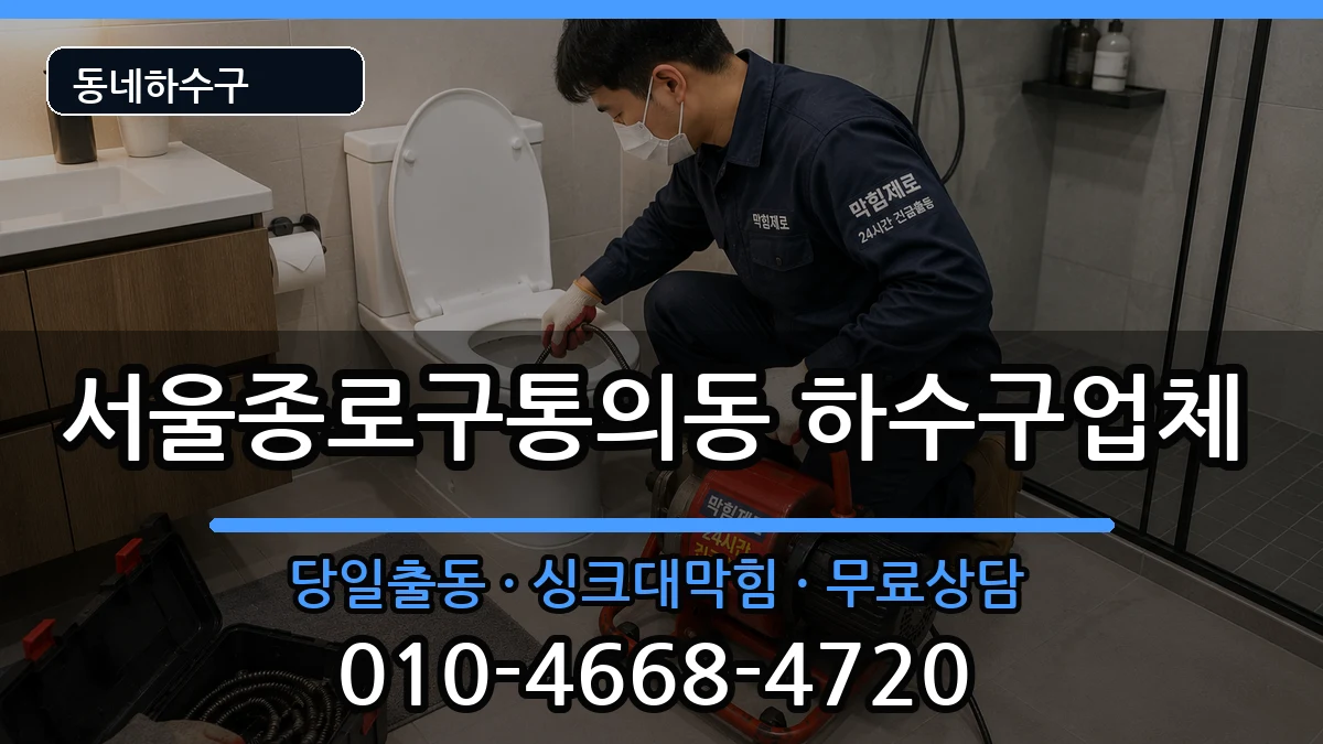 서울종로구통의동 하수구막힘 증상 처리 안내 이미지 1