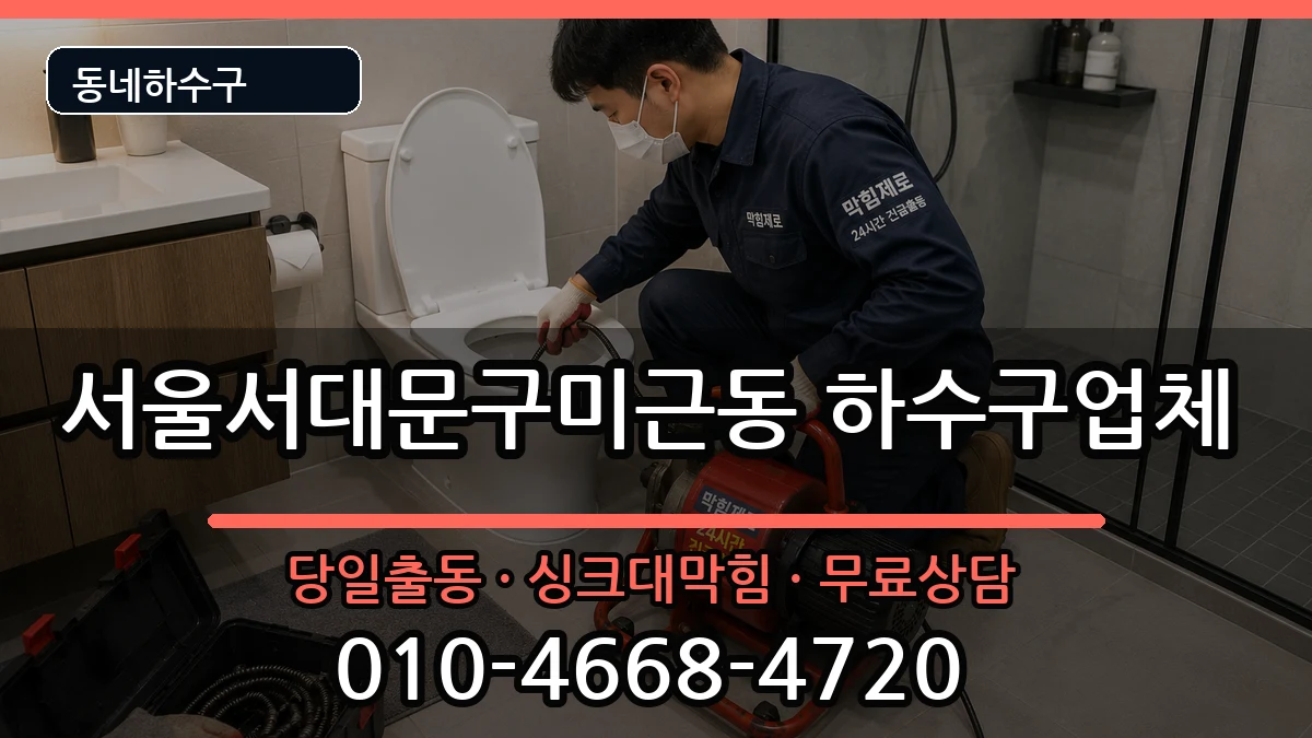 서울서대문구미근동 하수구막힘 증상 처리 안내 이미지 3