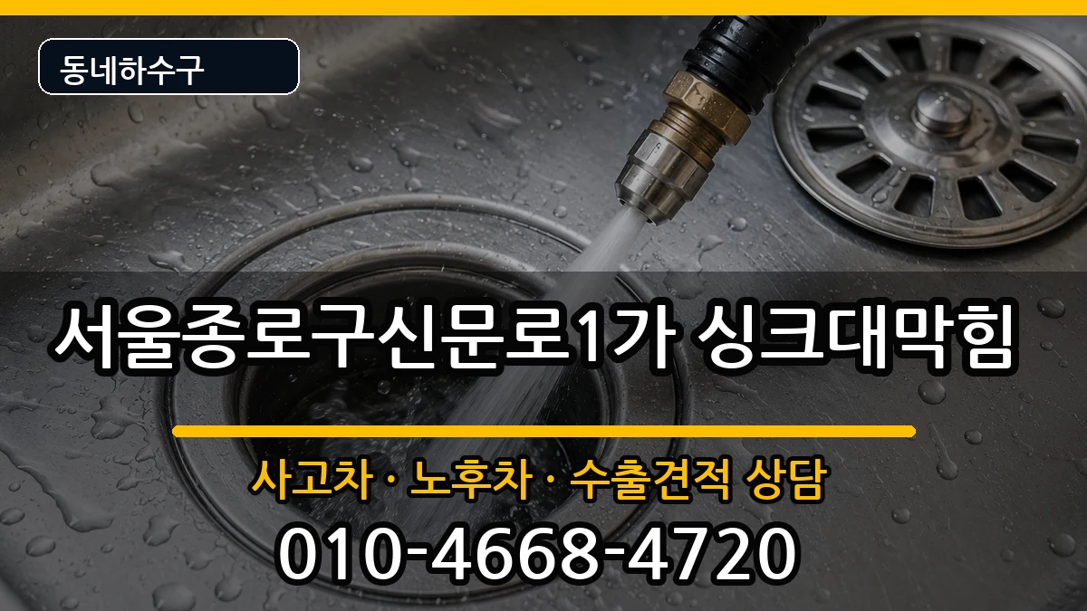 서울종로구신문로1가 싱크대막힘 증상 처리 안내 이미지 1