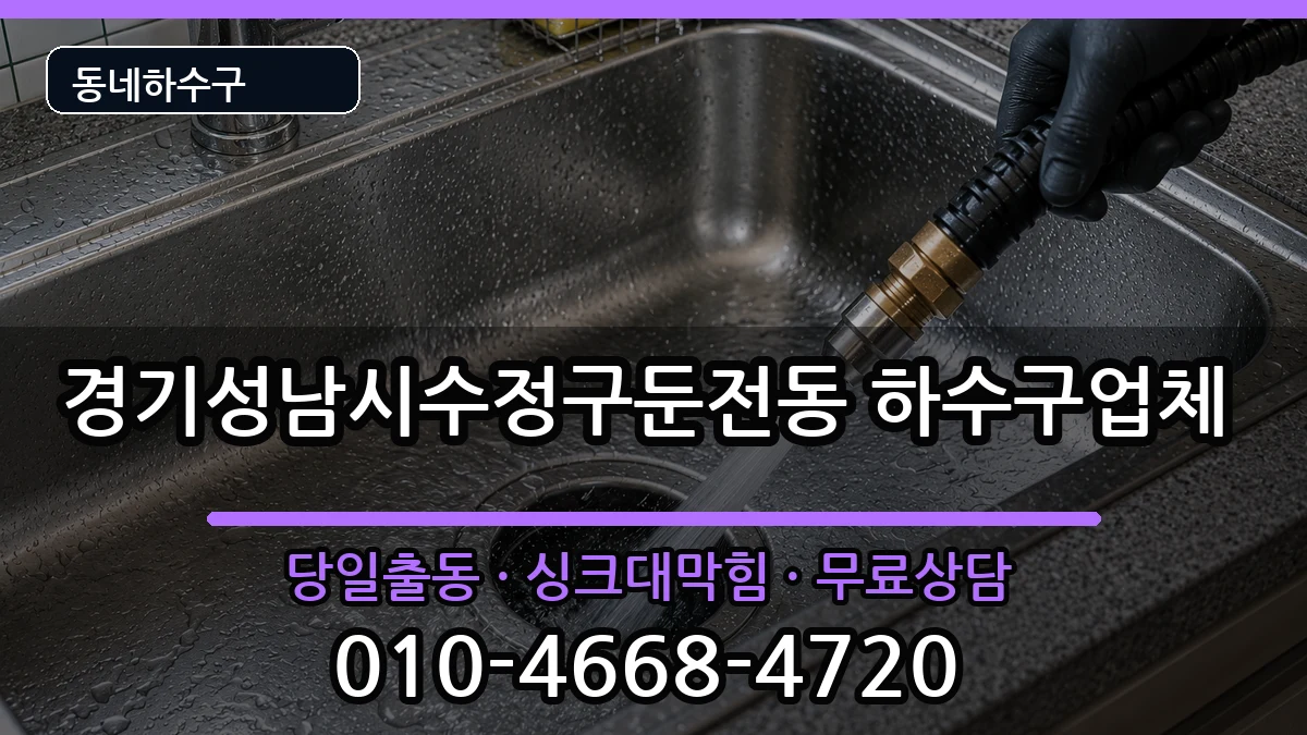 경기성남시수정구둔전동 하수구막힘 증상 처리 안내 이미지 1