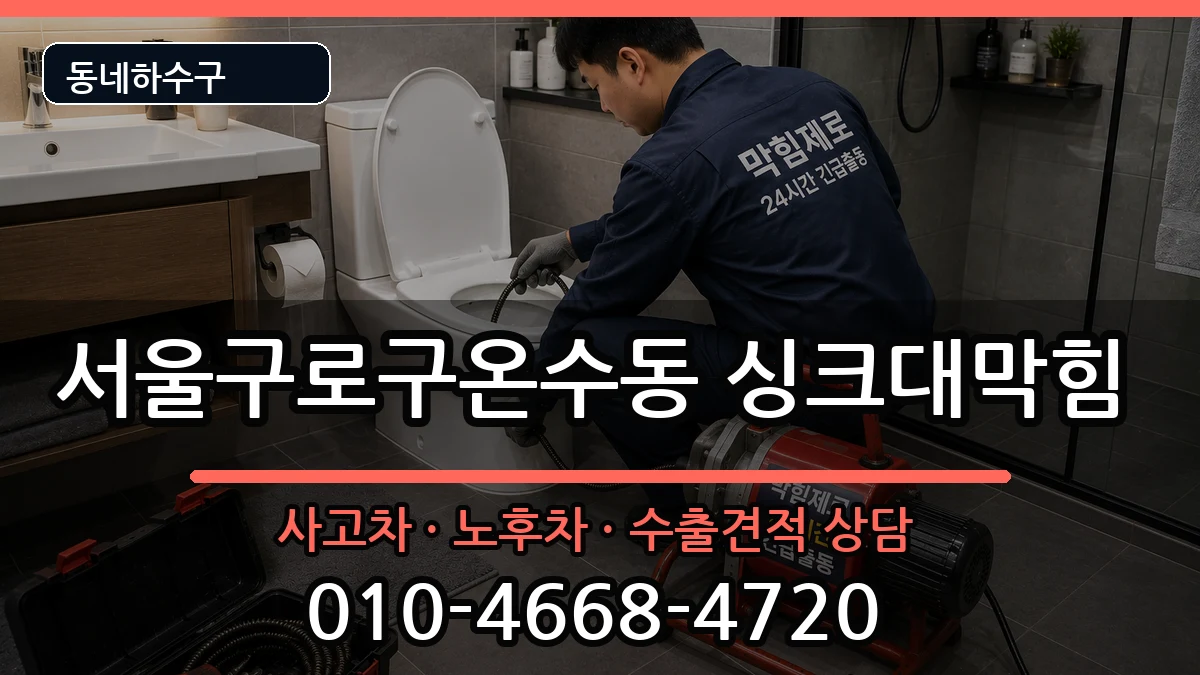 서울구로구온수동 싱크대막힘 증상 처리 안내 이미지 3
