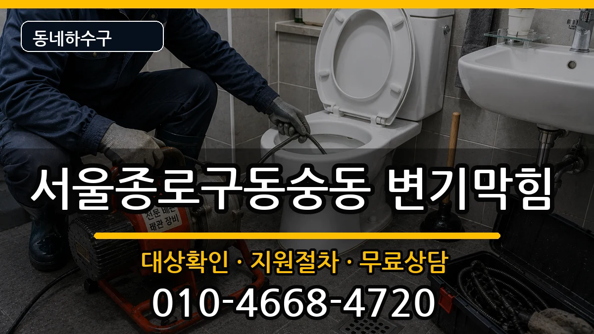 서울종로구동숭동 변기막힘 증상 처리 안내 이미지 3