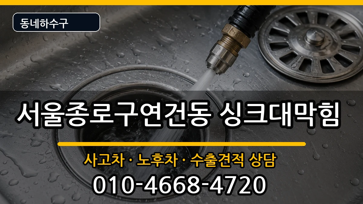 서울종로구연건동 싱크대막힘 증상 처리 안내 이미지 1