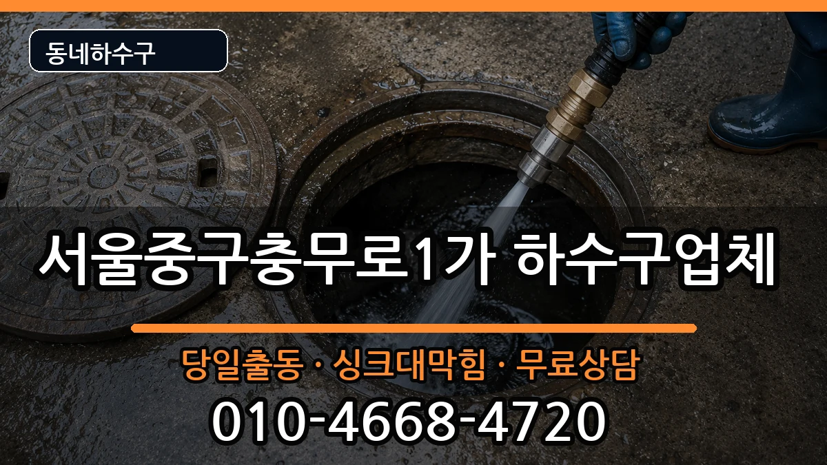서울중구충무로1가 하수구막힘 증상 처리 안내 이미지 1