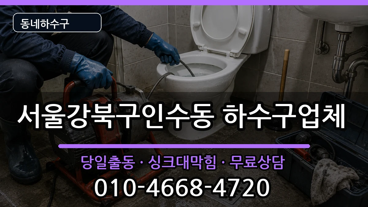서울강북구인수동 하수구막힘 증상 처리 안내 이미지 3