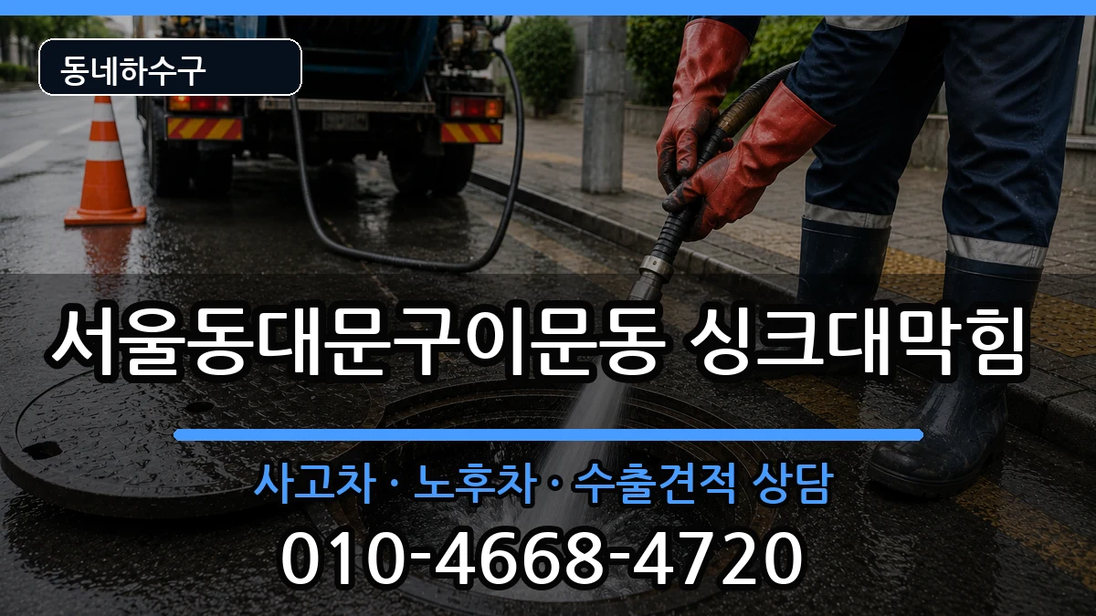 서울동대문구이문동 싱크대막힘 증상 처리 안내 이미지 1
