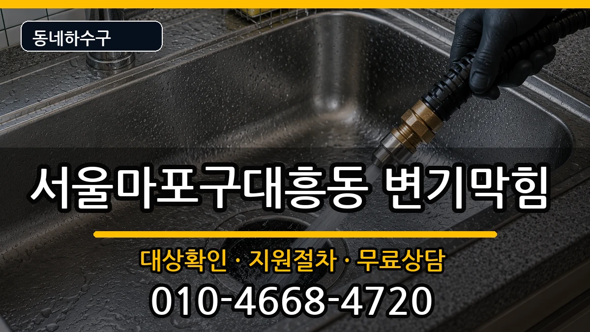 서울마포구대흥동  변기막힘 준비사항형