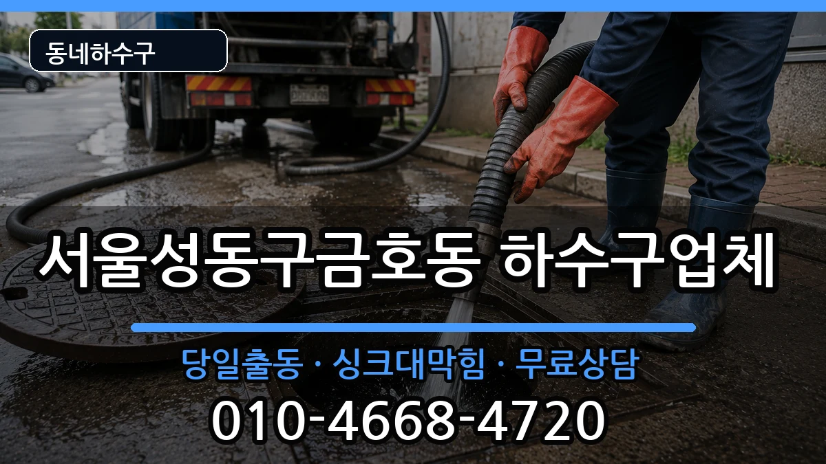 서울성동구금호동 하수구막힘 증상 처리 안내 이미지 2
