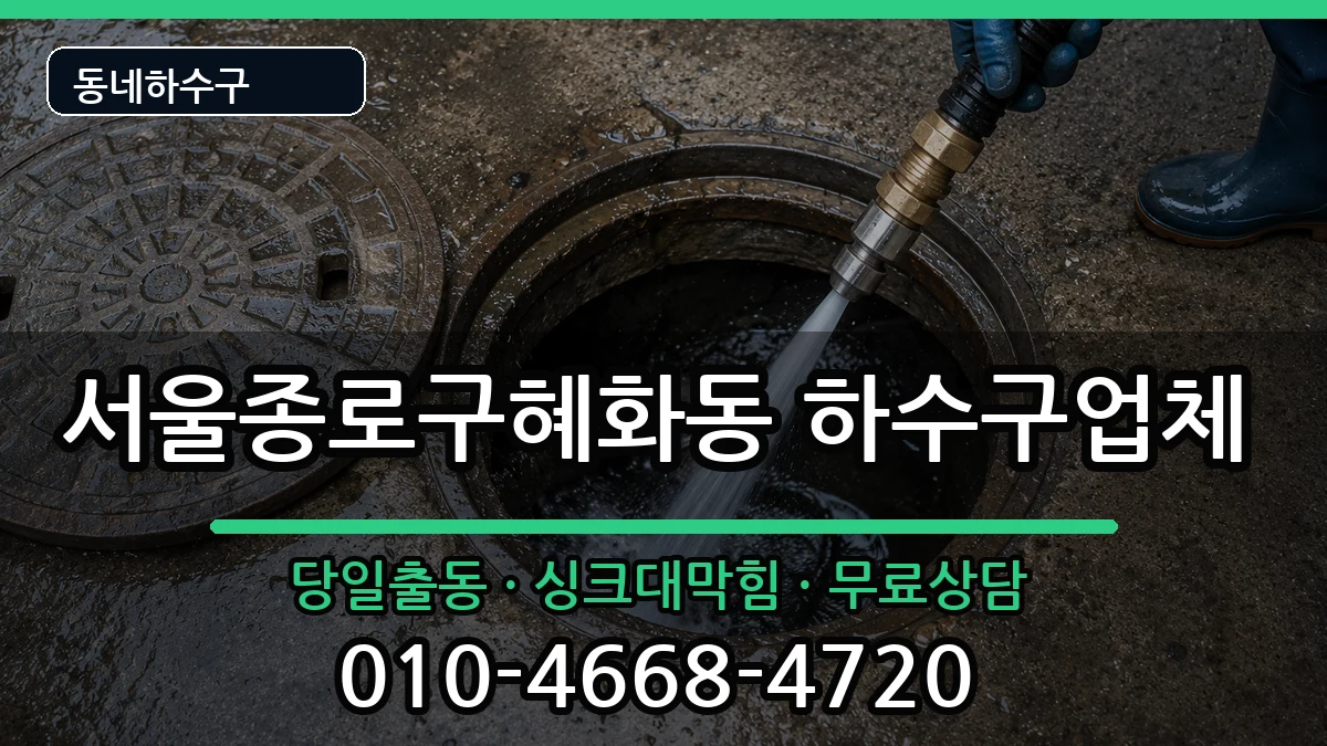서울종로구혜화동 하수구막힘 증상 처리 안내 이미지 3