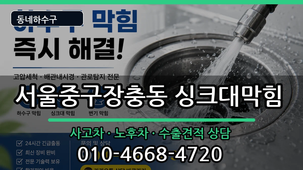 서울중구장충동 싱크대막힘 증상 처리 안내 이미지 3