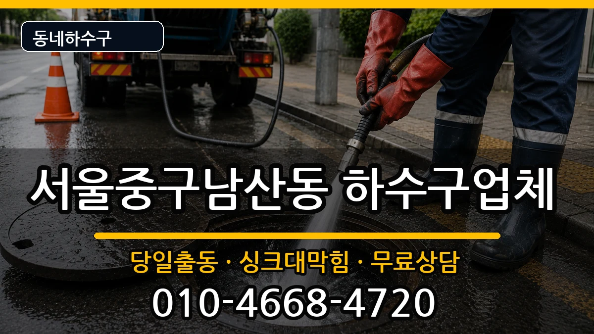 서울중구남산동 하수구막힘 증상 처리 안내 이미지 1
