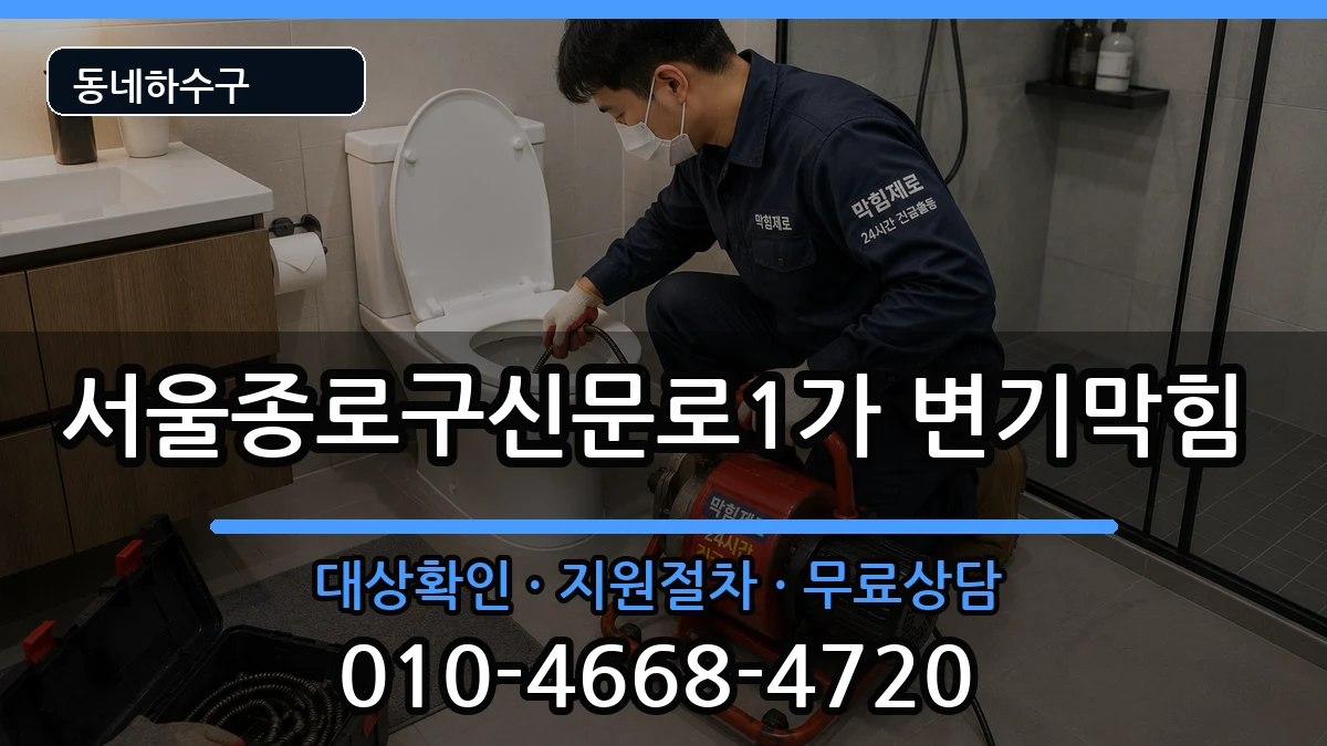 서울종로구신문로1가 변기막힘 증상 처리 안내 이미지 3