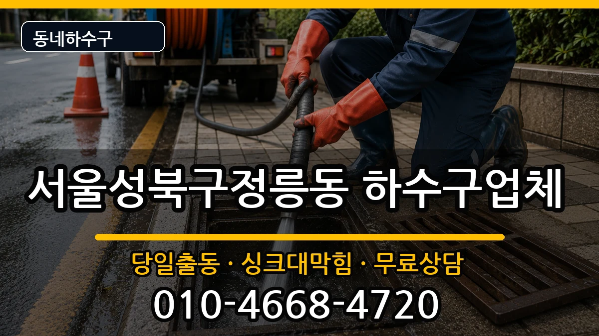 서울성북구정릉동 하수구막힘 증상 처리 안내 이미지 3