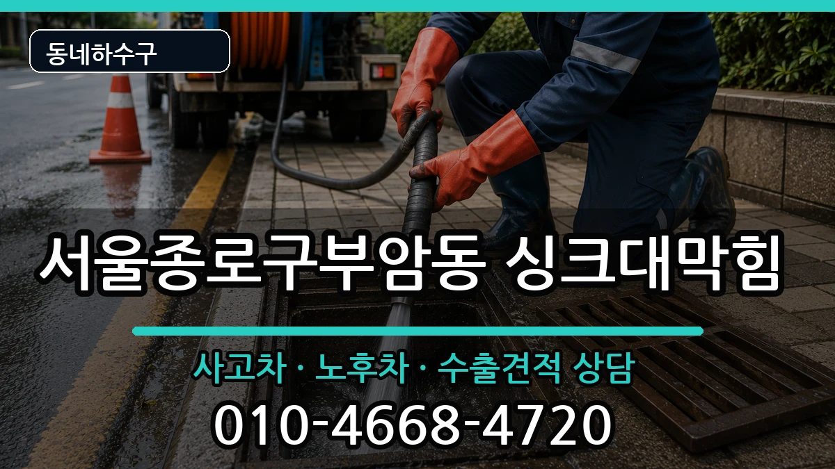 서울종로구부암동 싱크대막힘 증상 처리 안내 이미지 2