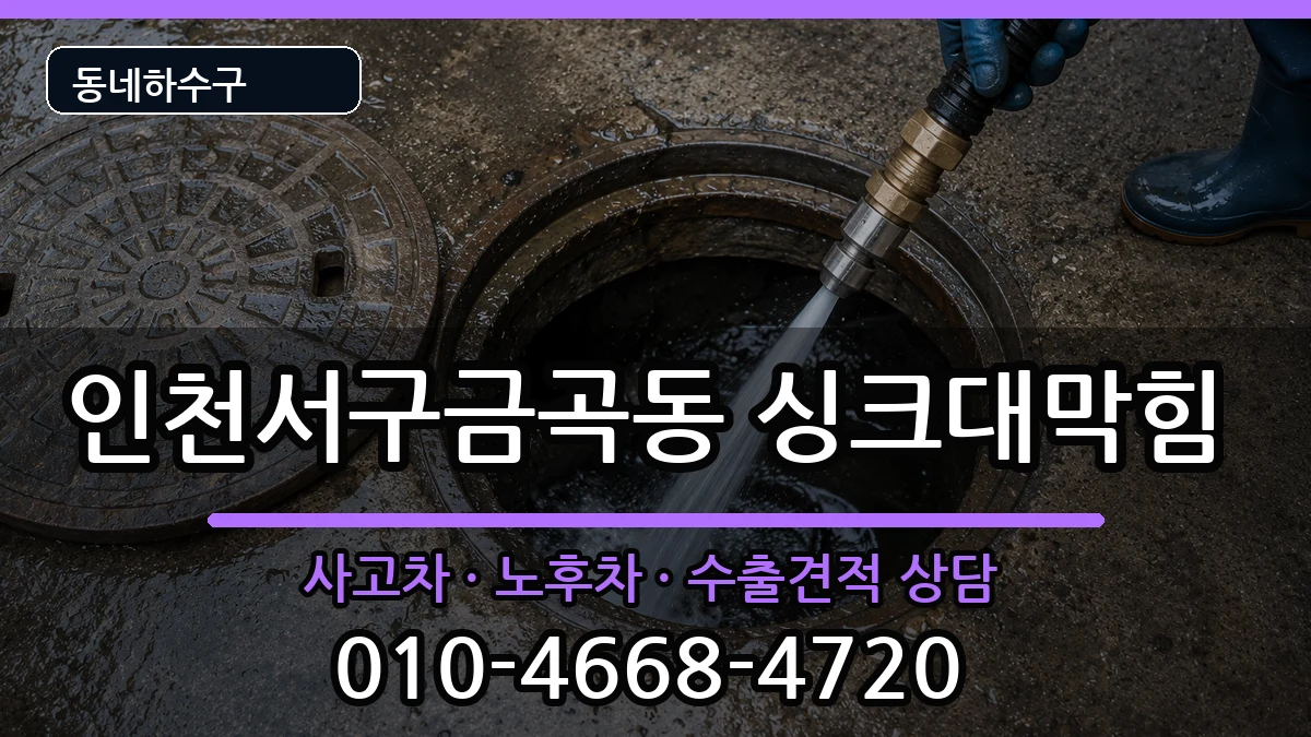 인천서구금곡동 싱크대막힘 증상 처리 안내 이미지 3