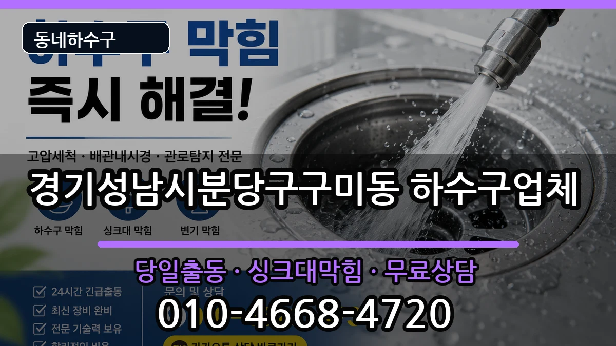 경기성남시분당구구미동 하수구막힘 증상 처리 안내 이미지 3