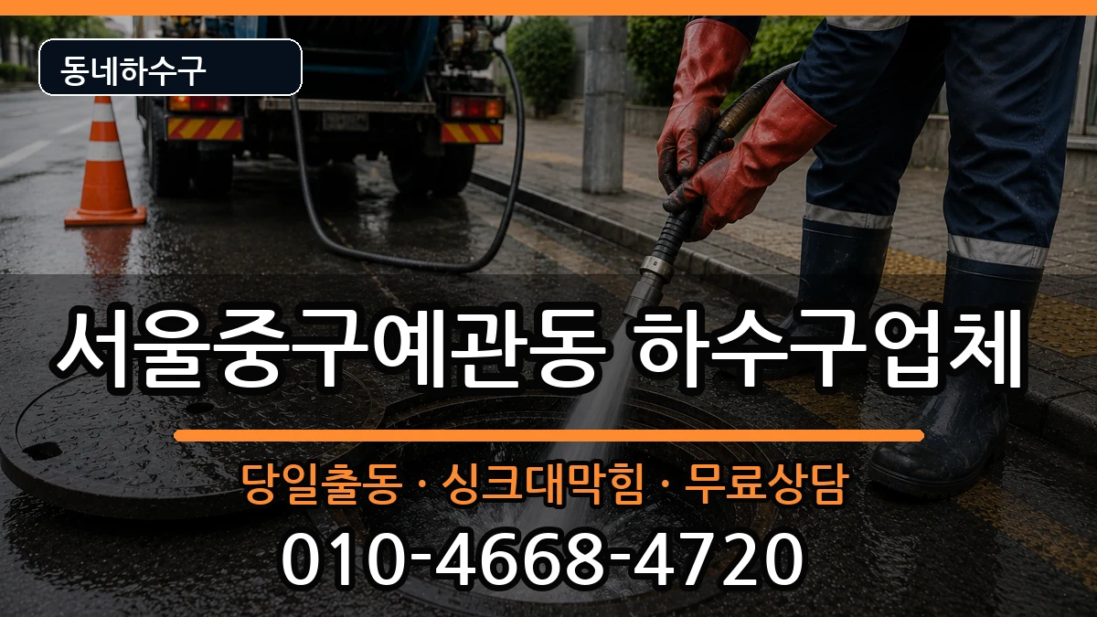 서울중구예관동 하수구막힘 증상 처리 안내 이미지 3
