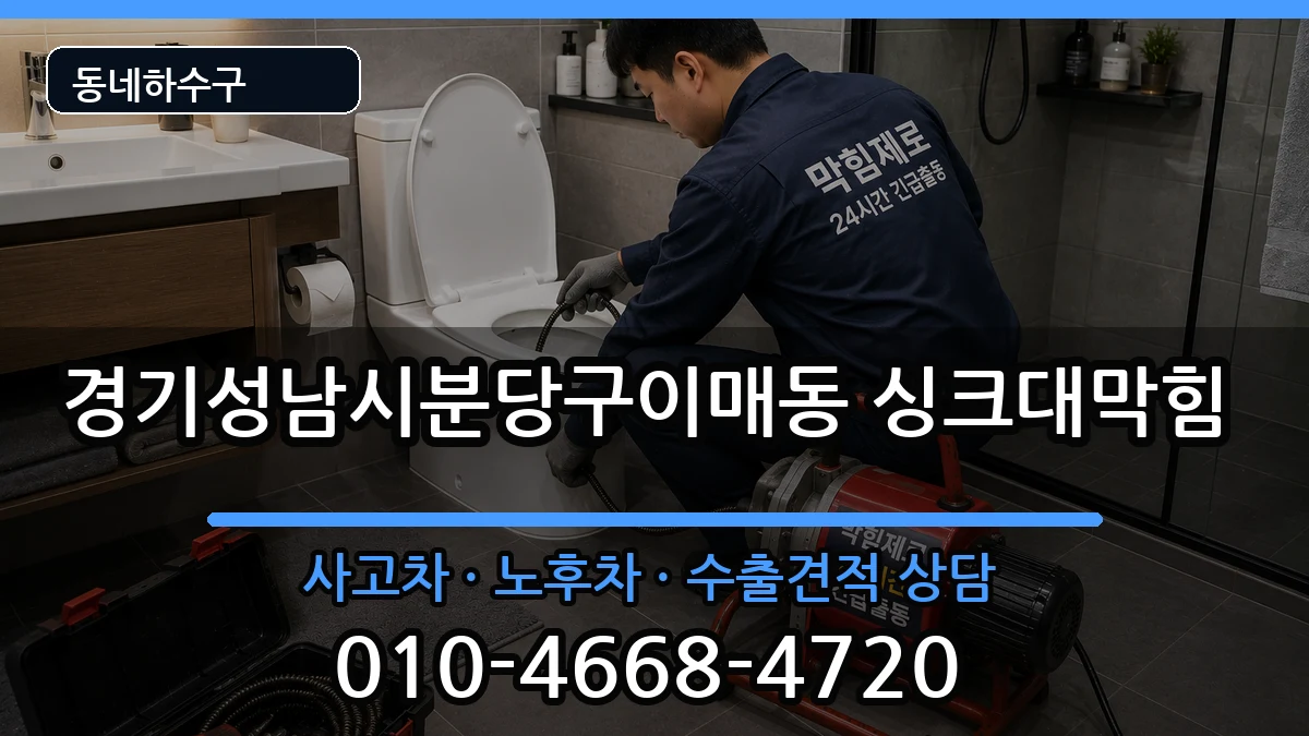 경기성남시분당구이매동 싱크대막힘 증상 처리 안내 이미지 3