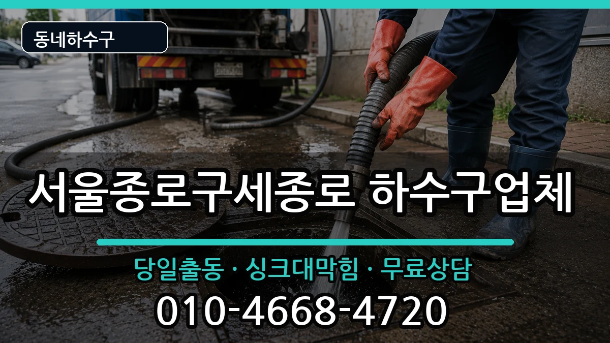 서울종로구세종로 하수구막힘 증상 처리 안내 이미지 2