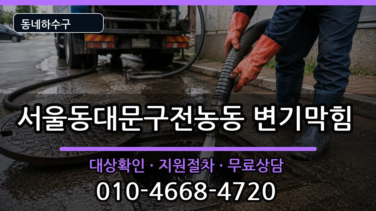 서울동대문구전농동  변기막힘 정보형